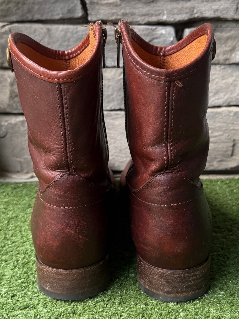 Frye Melissa Button Short Zip Brown Leather Women’s Boots - Picture 6 of 12